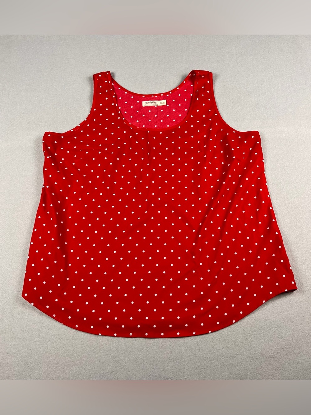 Faded Glory Red Tank with White Polka Dots